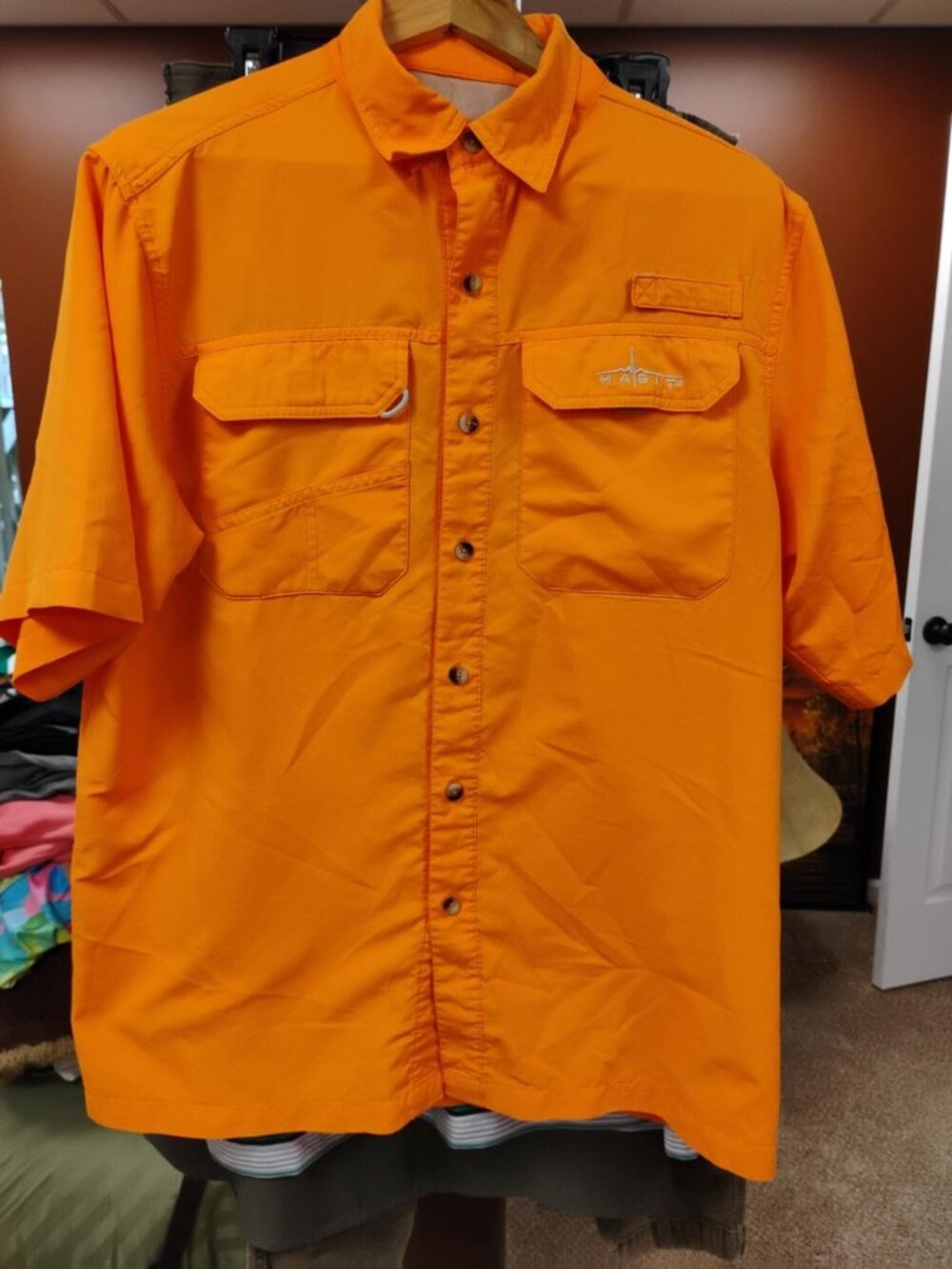 Habit Men’s M Mandarin Orange Fishing Outdoor Ventilated Shirt